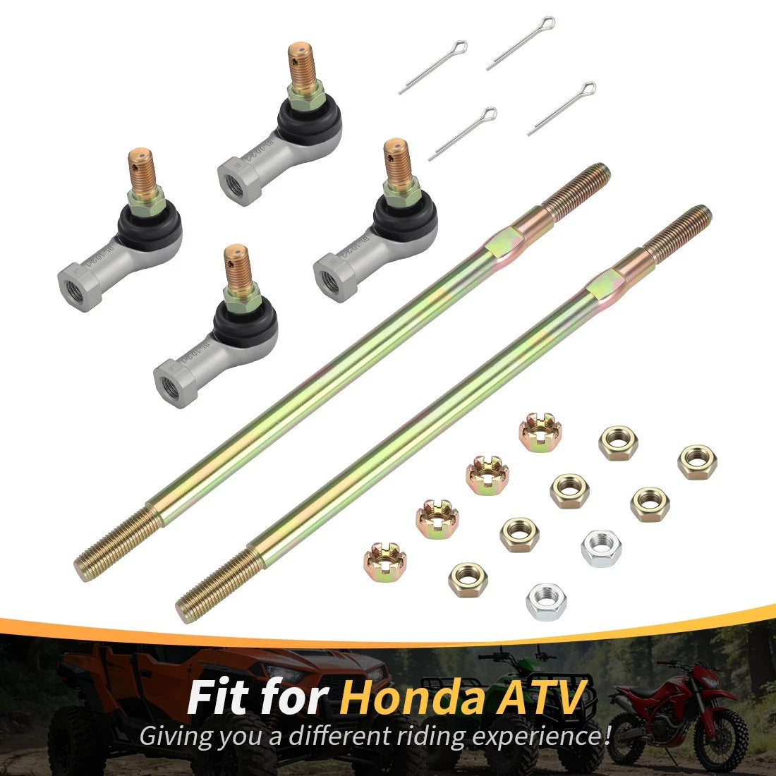 2X Tie Rod End Kit for Honda Sportrax TRX90 TRX90EX TRX90X TRX125 (1990–2023) 53521-VM6-680