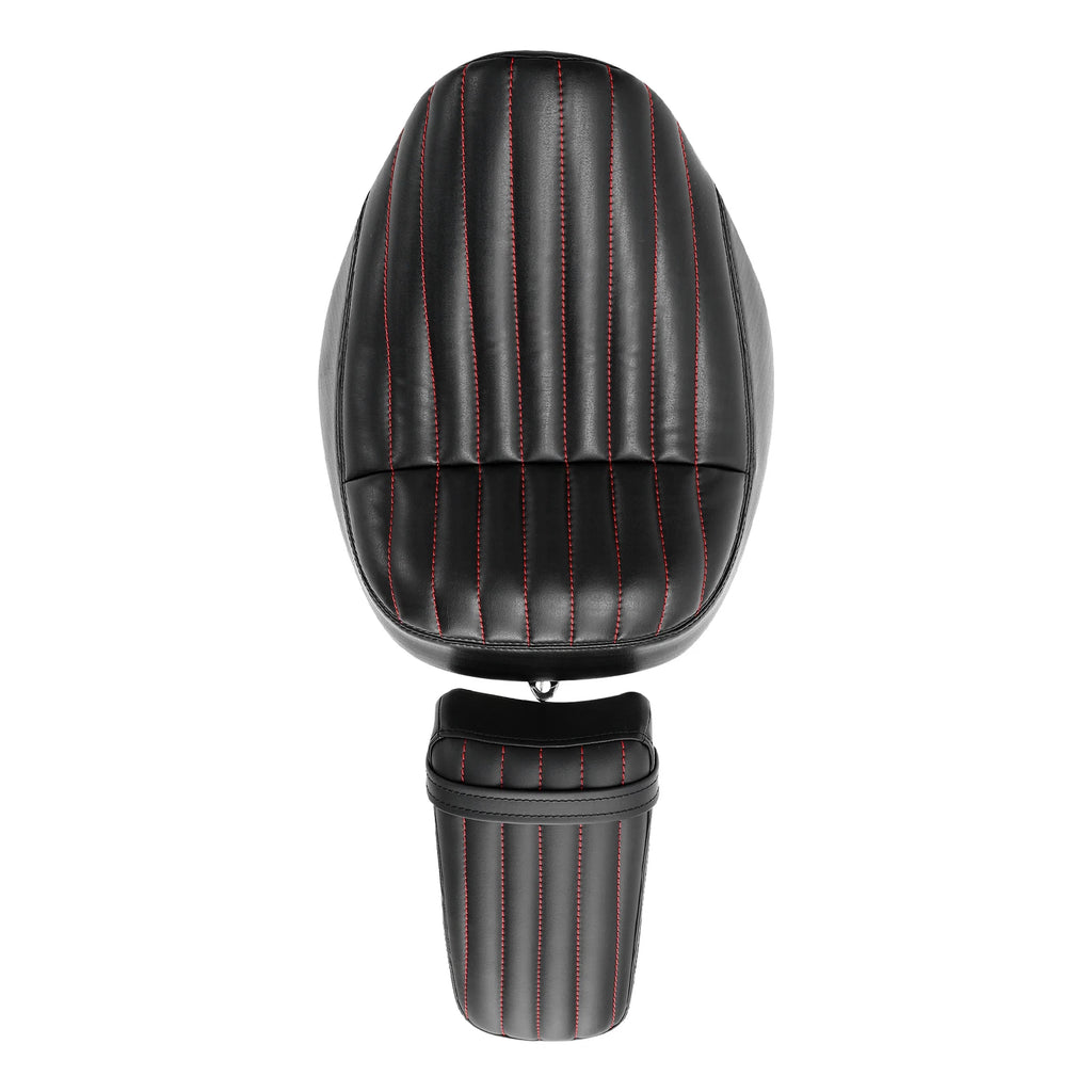 Black Front Driver Rear Passenger Seat for Harley Street Bob FXBB (2018–2024)