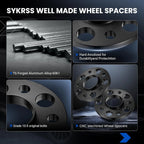2X 12mm Wheel Spacer 5x4.4" 66.56mm for Volkswagen Jetta Tiguan Audi R8 TT