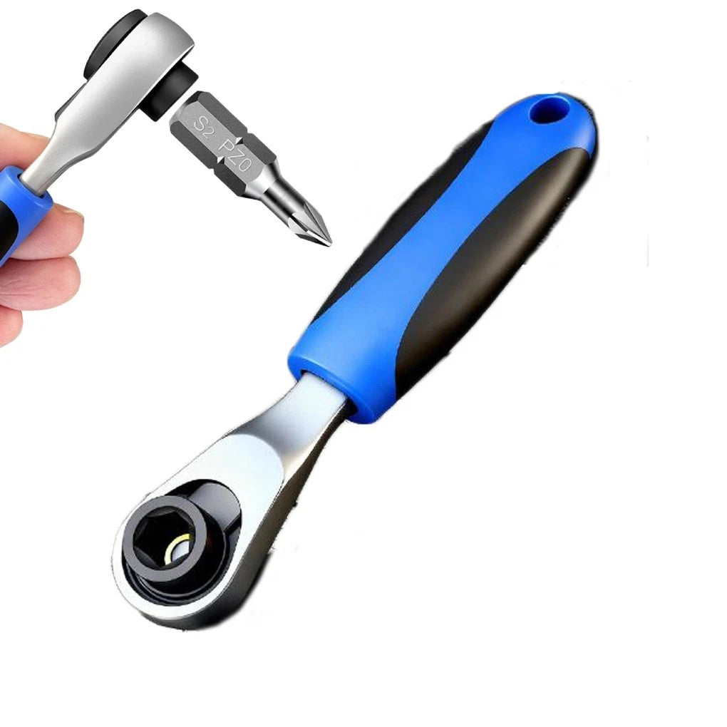 Ratchet Screwdriver Wrench with 72 Tooth Engagement and 1/4" Socket Adaptor
