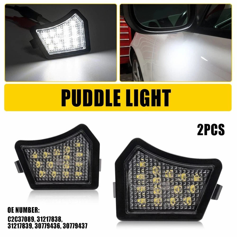 LED Under Mirror Puddle Light for Volvo XC90 S40 S60 V50 V60 C30 Jaguar XK XF (2003–2021)