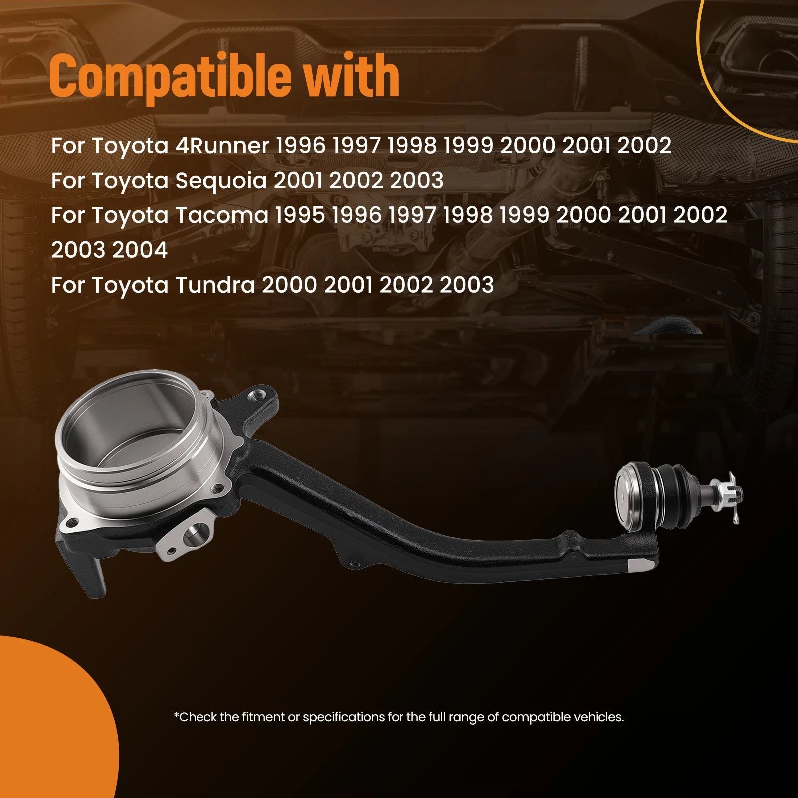 2X Front Steering Knuckle for Toyota Tundra (2000–2003), Sequoia (2001–2003), 4Runner
