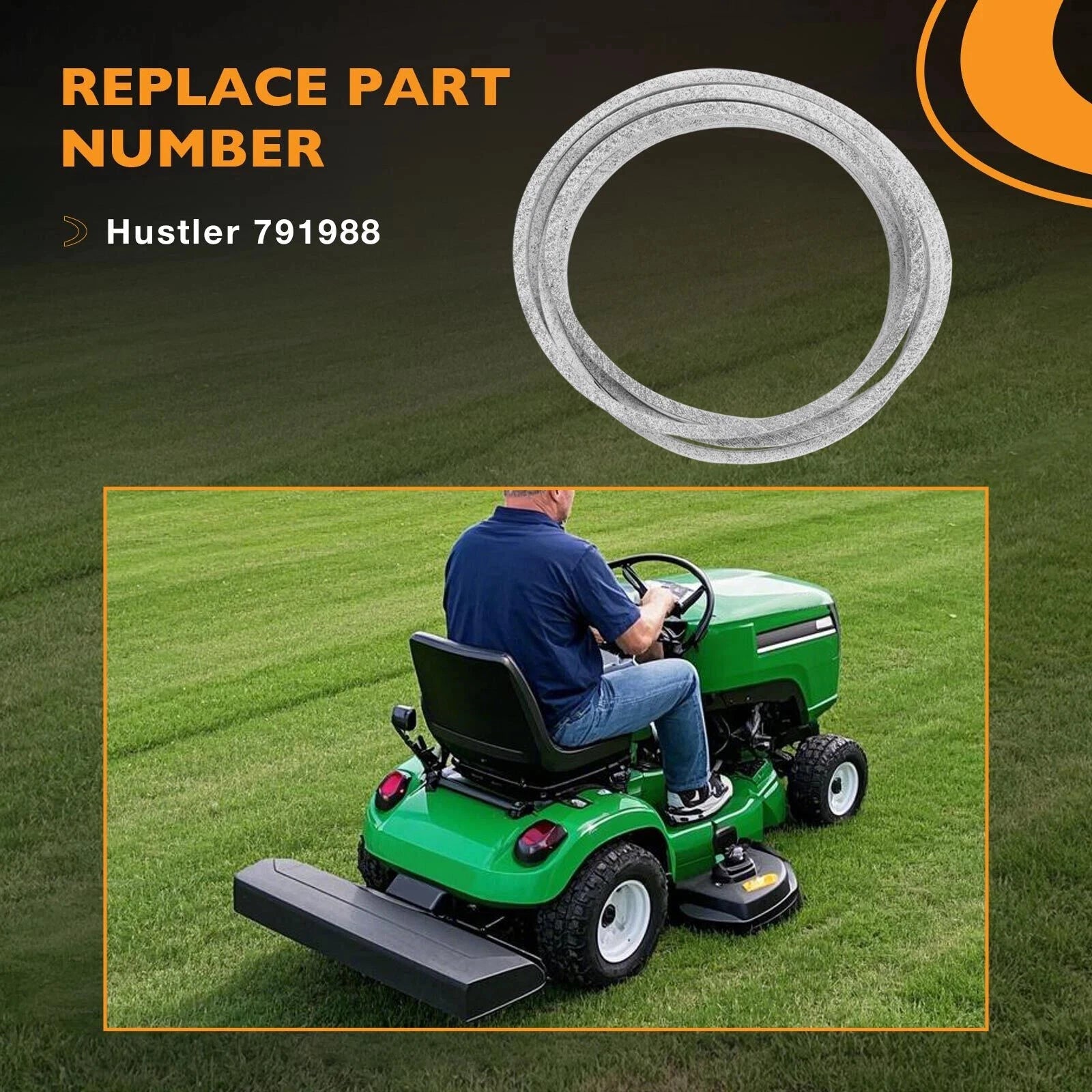 52" Deck Drive V-Belt for Hustler Raptor (117164, 124379, 791988)