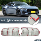 1 Pair Tail Light Protector Trim Cover for Ford Mustang (2024–2025) Smoked Black