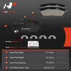 8x Ceramic Brake Pads for Chevy Silverado 1500 GMC (2007-2013)