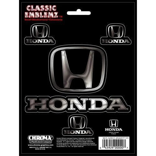 Set of 4 Chrome Black Decals for Honda Accord