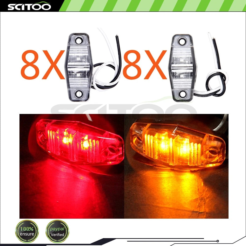 16PCS Clear Amber Side Marker for Freightliner Century Class (1997)