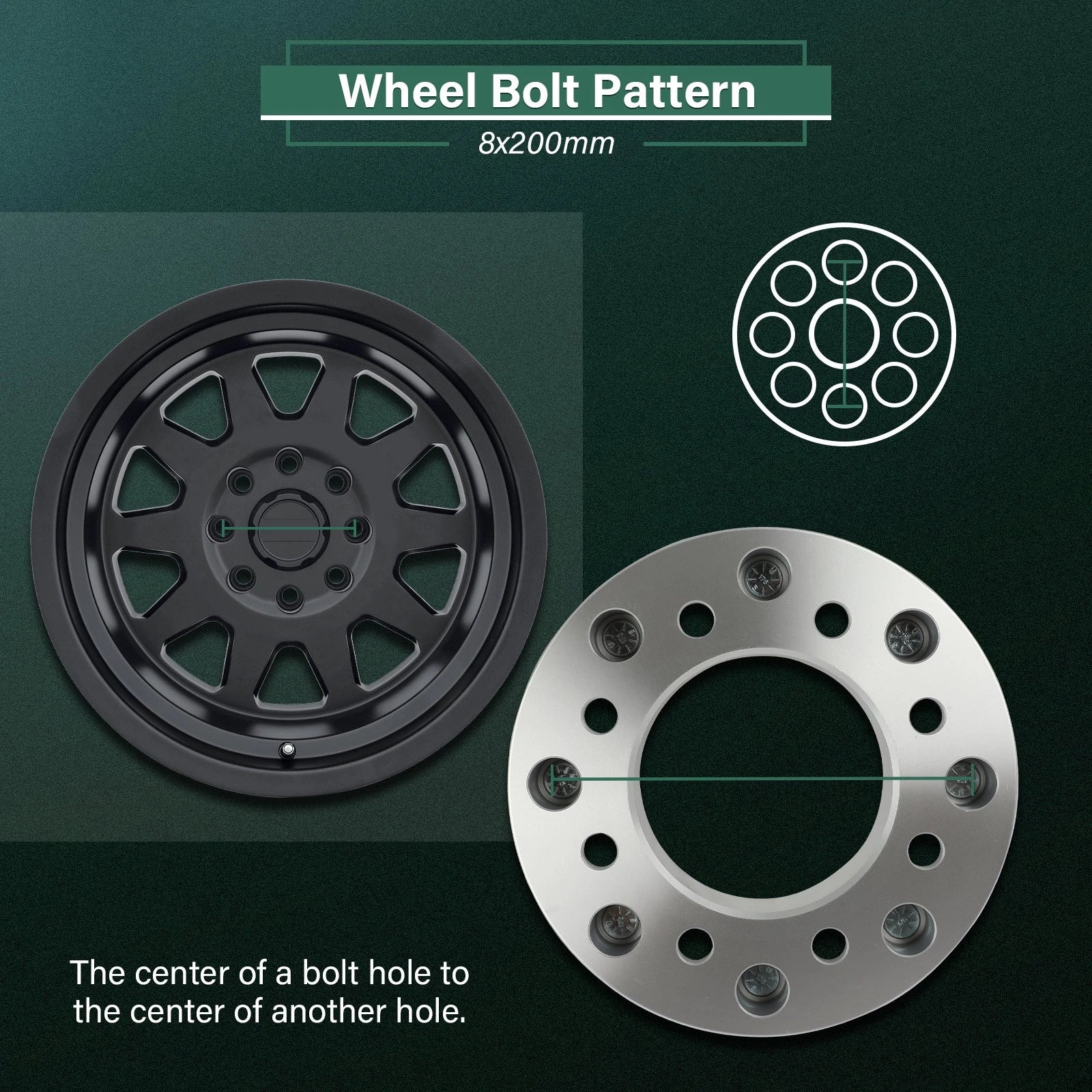 2X 2" Wheel Adapters 8x170 to 8x200 14x1.5 for Ford F250 Super Duty (2003–2022)