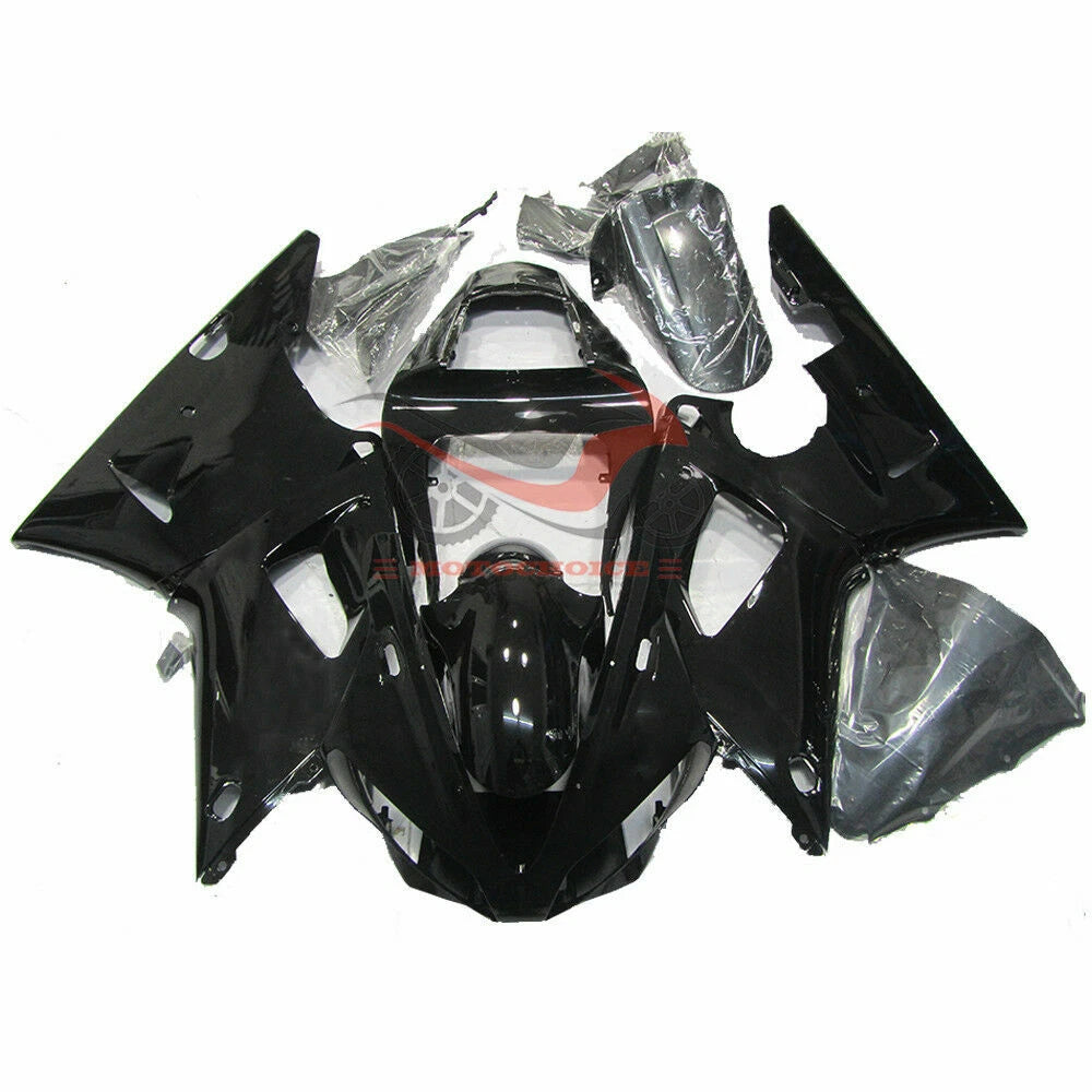 Glossy Black Injection Fairings for Yamaha YZF R1 (2000–2001) ABS Plastic