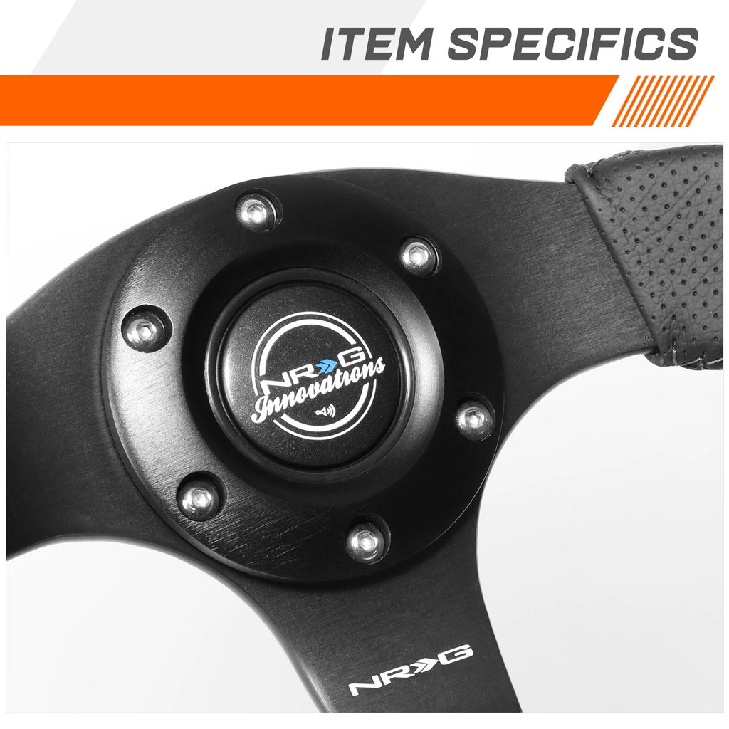 NRG ST-012RS Steering Wheel for Universal Fit (320mm, Perforated Leather)