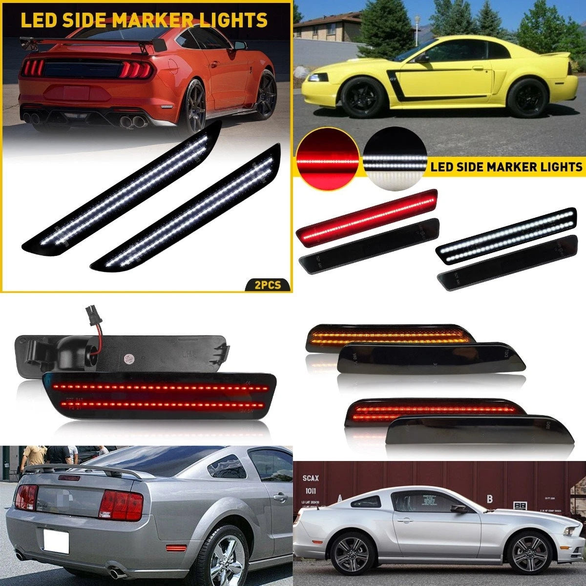 Len LED Bumper Marker Side Light Set for Ford Mustang (H)