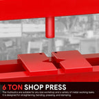 Adjustable Steel H-Frame Hydraulic Floor Press for Garage (13200lbs, 6 Ton)