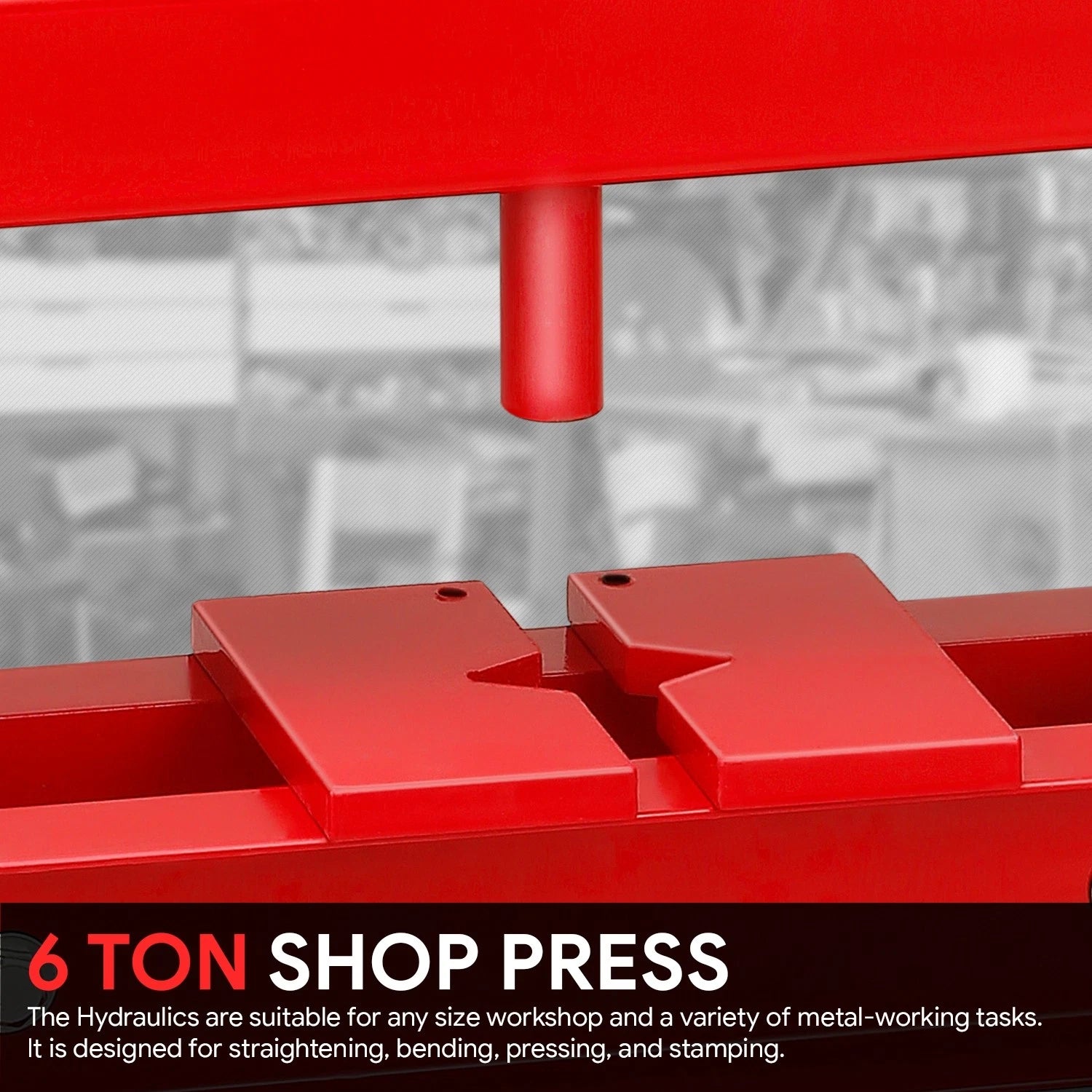 Adjustable Steel H-Frame Hydraulic Floor Press for Garage (13200lbs, 6 Ton)