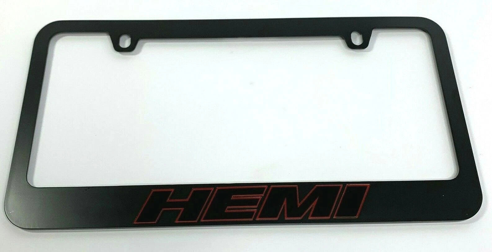 Matte Black License Plate Frame with Red HEMI Letters for Dodge Charger (2006–2023)
