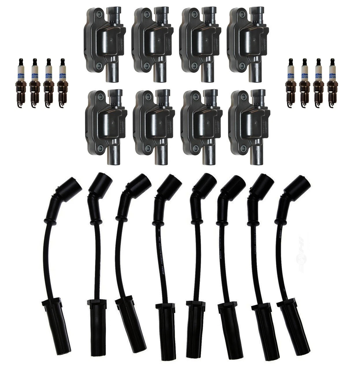 Set of 8 Ignition Wires & 8 Spark Plugs for Cadillac Chevy GMC V8