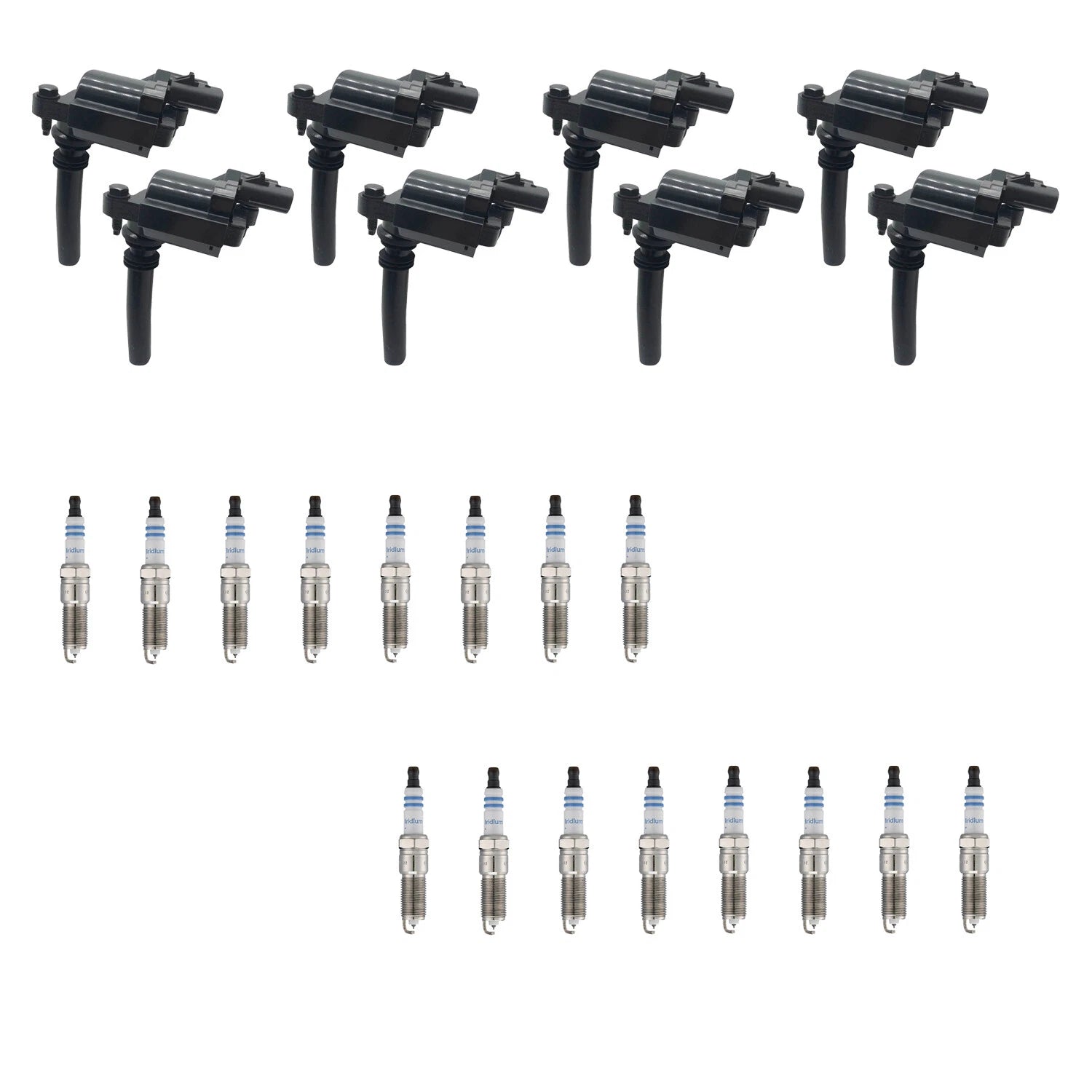 Set of 8 Ignition Coils & 16 Spark Plugs for Dodge Durango V8 (2004–2009)