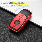 TPU Leather Full Protection 3-Button Remote Key Fob for Mercedes E-Class (2008-2016)