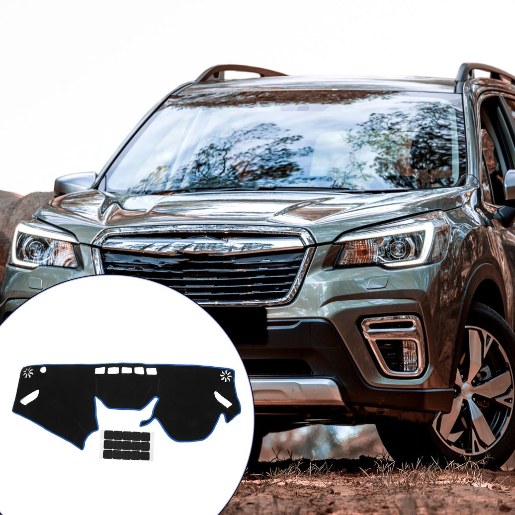 Set of 1 Dashboard Dash Cover Mat for Subaru Forester (2018–2024) Black Blue