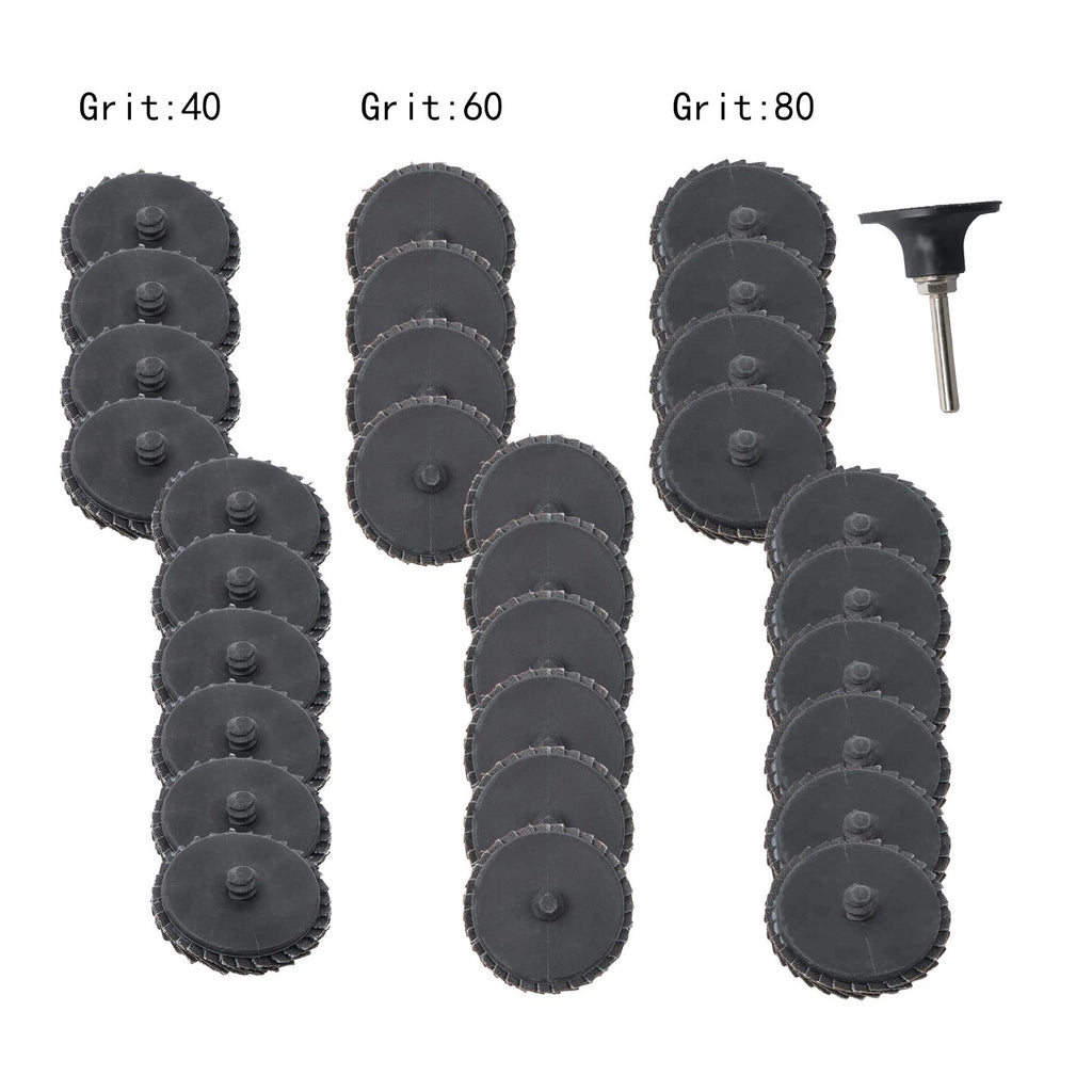 Set of 30 Sanding Discs for Mixed Applications (2 Inch, 40/60/80 Grit)