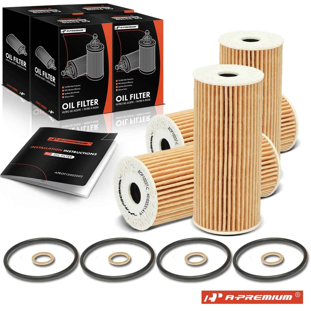 Set of 4 Engine Oil Filters for Kia Stinger (2018–2023) Genesis G80 (2018–2020)