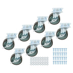 8 Pack Heavy Duty 3" Casters Wheels with Side Brake