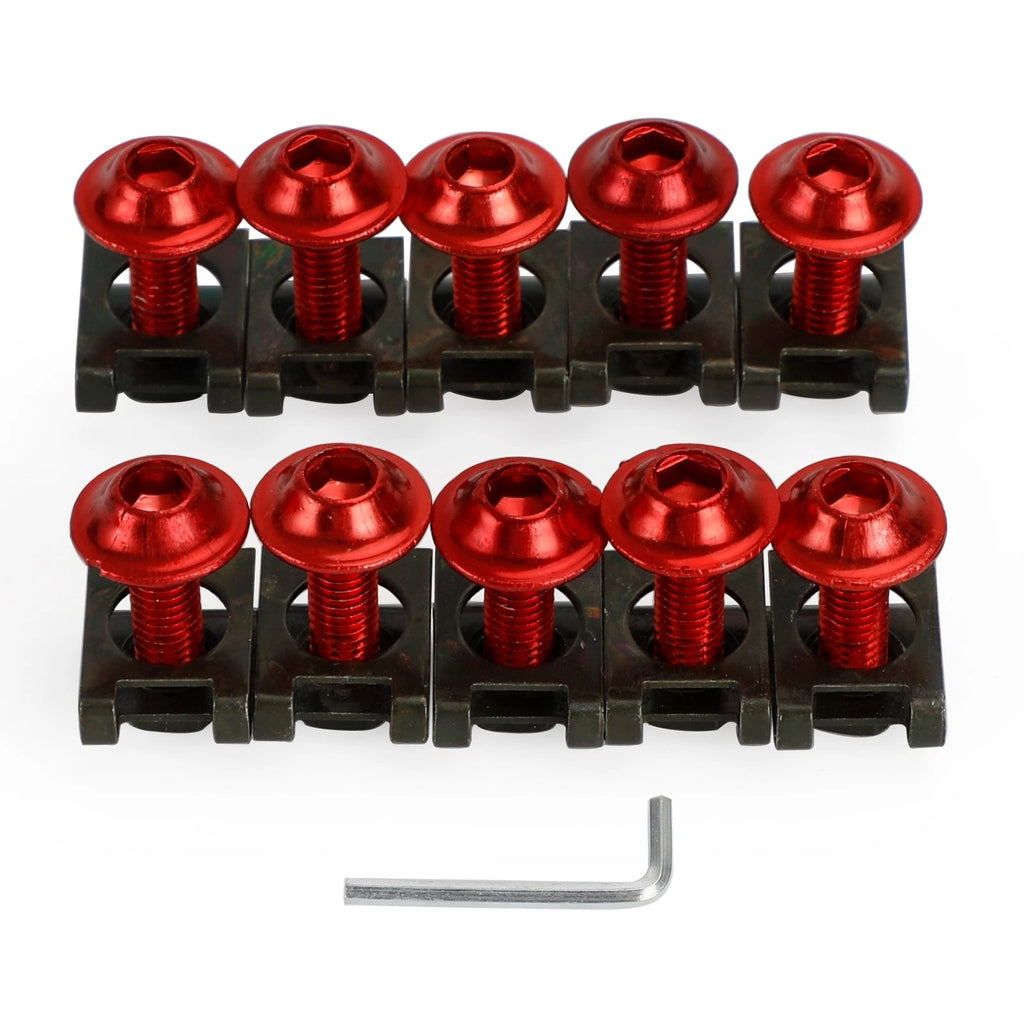 10 Pack M6x20 Motorcycle Fairing Screen Screw Bolt Fastener Clip
