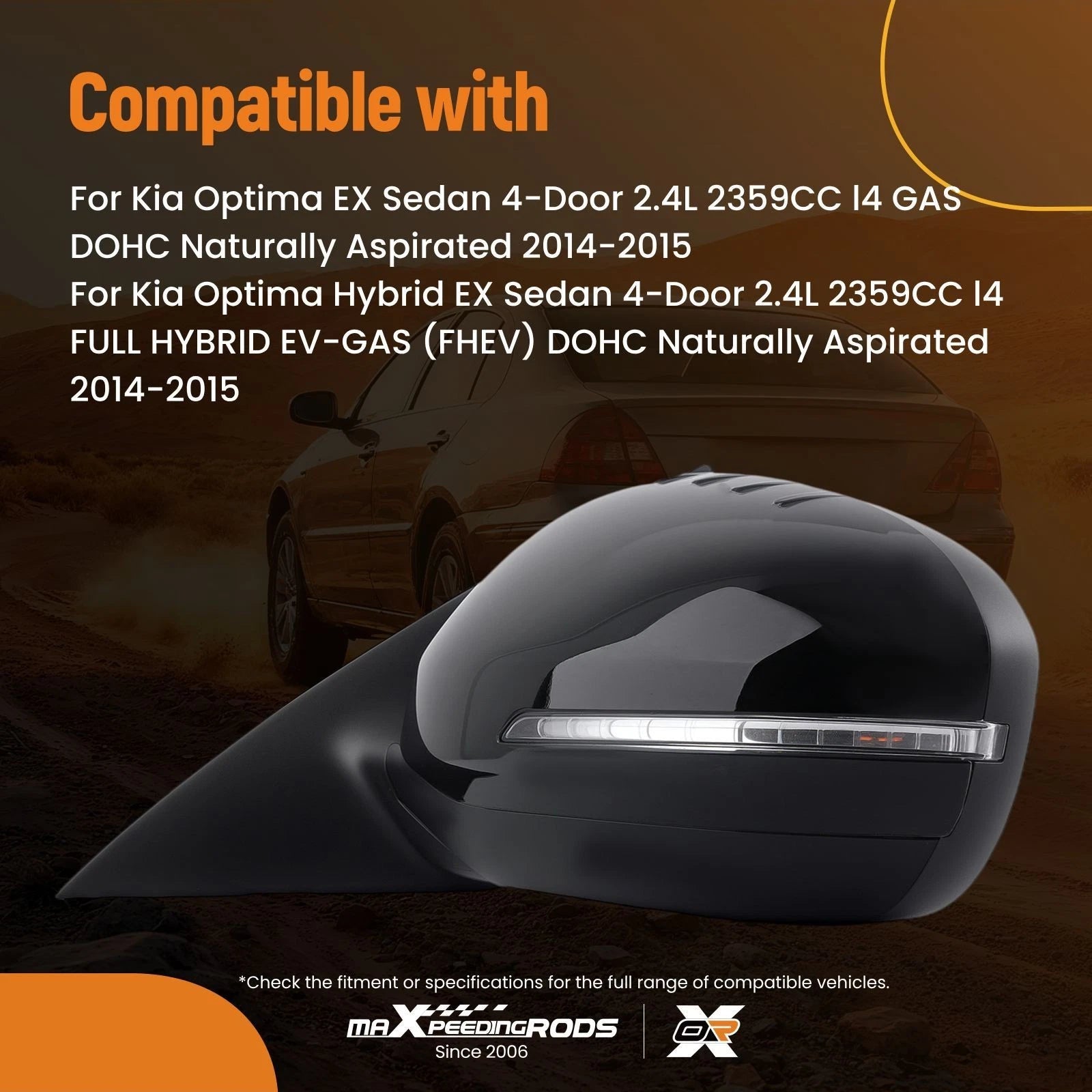 Heated Left Mirror for Kia Optima (2014–2015) 876104C501