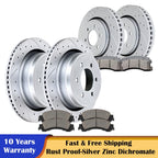 Front Rear Slotted Rotors Brake Pads Kit for Ford F-150 (2012–2020)