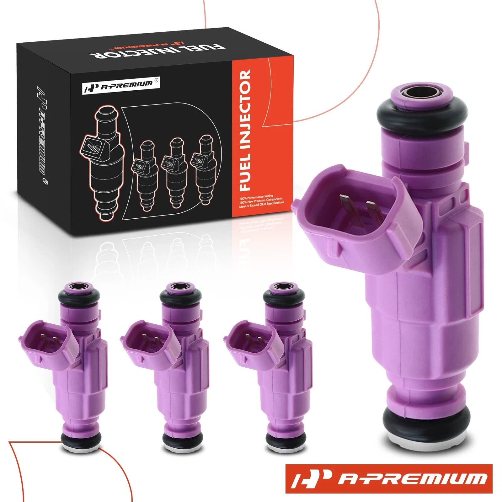 Set of 4 Fuel Injectors for Hyundai Accent (2006–2011) Kia Rio (2009–2011)