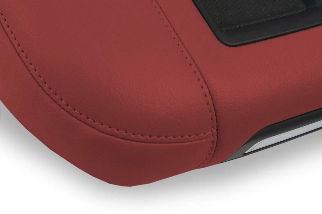 Leather Console Lid Bucket Cover for Chevrolet Silverado (2019–2020) Red