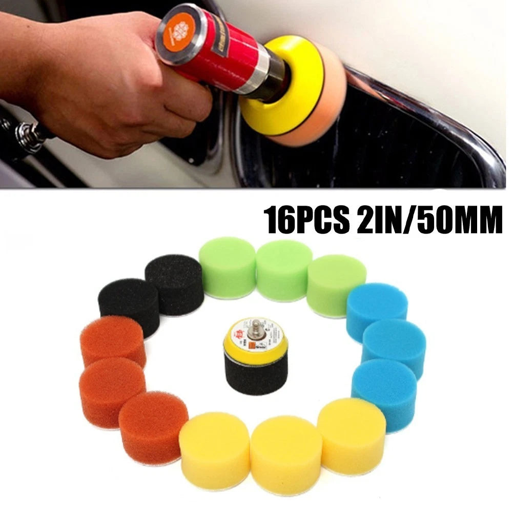 16x Sponge Polishing Pads for Car Polisher Waxing Buffing Tools