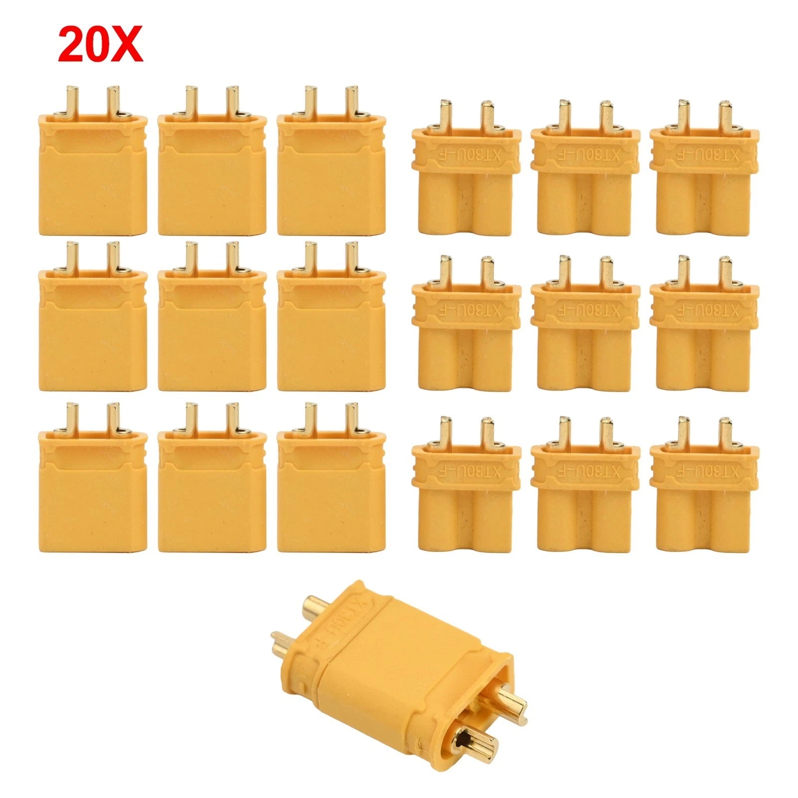20pcs XT30 Connectors for RC Boat Chargers (Lipo Battery Wiring)
