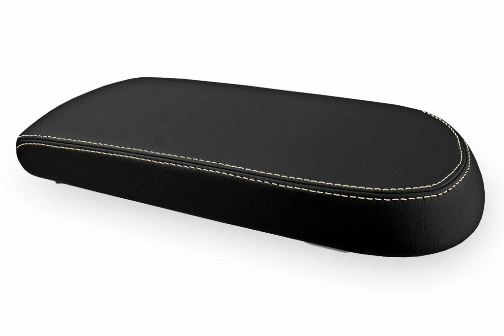 Leather Console Lid Pull Over Cover for Ford Taurus (2008–2009) Beige Stitch