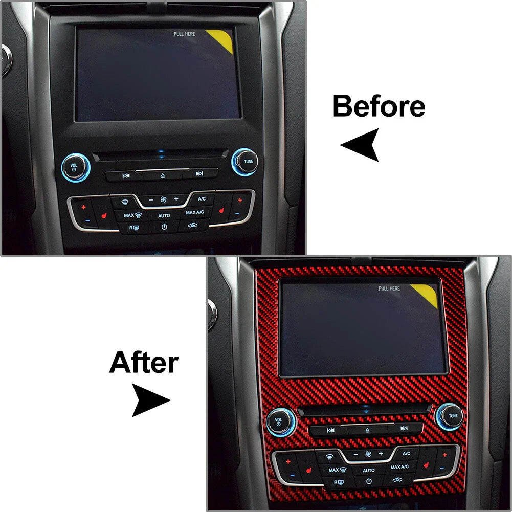 Carbon Fiber GPS Navigation Panel Cover Trim for Ford Fusion Mondeo (13-19)