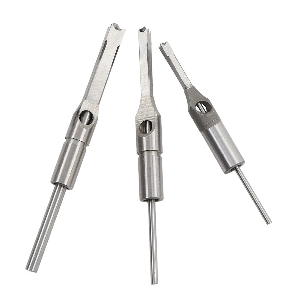 3PC Mortise Chisel Drill Bit Set for Woodworking Tools