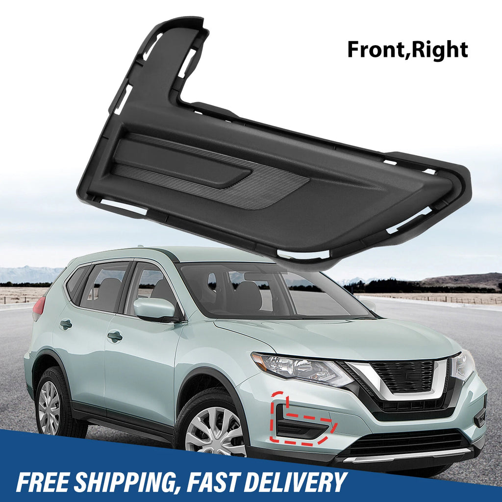 Fog Light Bumper Grille Cover Insert Right Side for Nissan Rogue (2017–2020)
