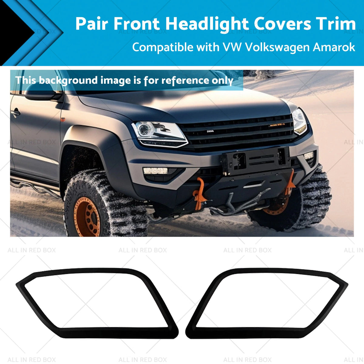 Pair Front Headlight Covers Trim for VW Amarok (2009–2022)