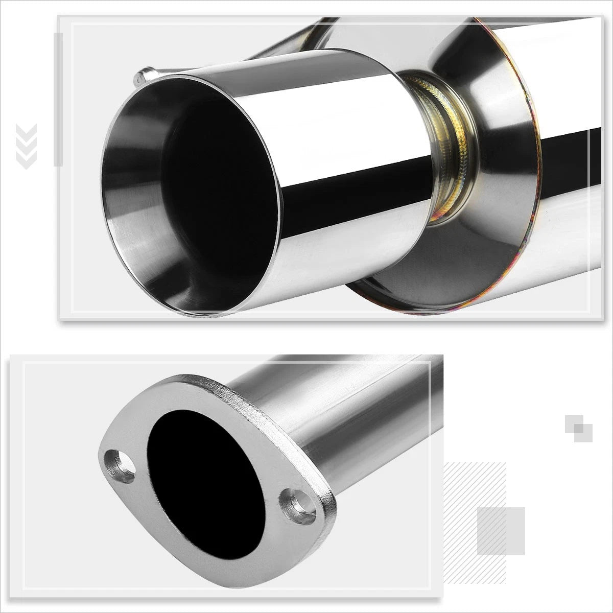 4" Rolled Tip Muffler Catback Exhaust for Honda Prelude BB6 H22A4 (1997–2001)