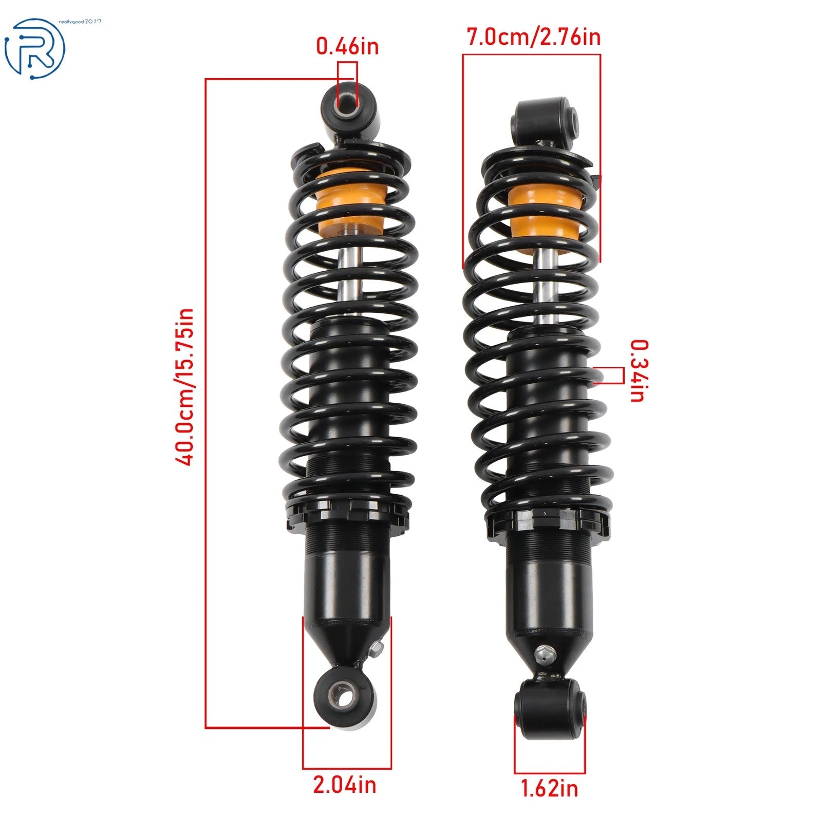 2X Rear Coil-Over Shocks for John Deere Gator HPX 615E 815E (2018–2023)
