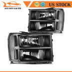 Set of 2 Black/Clear Headlights for GMC Sierra 1500 2500 3500 (2007–2014)