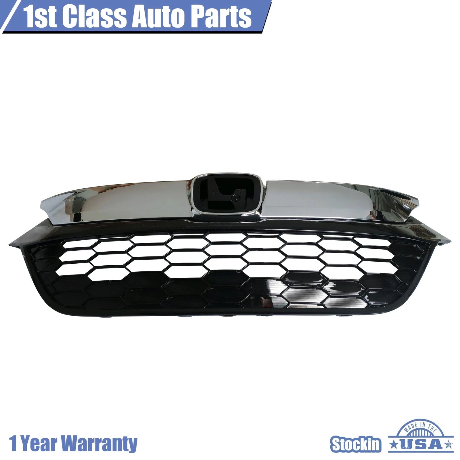 Front Bumper Grille for Honda HR-V (2019-2022) Silver Chrome