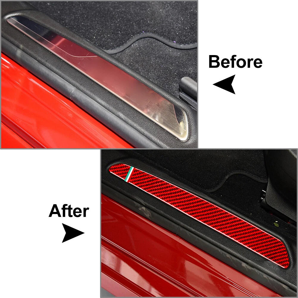2X Door Sill Scuff Guard Plate Cover Trim for Alfa Romeo Giulia (2015–2019)