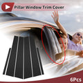 Set of 6 Door Pillar Window Trim for KIA Rio (2006–2011) Black