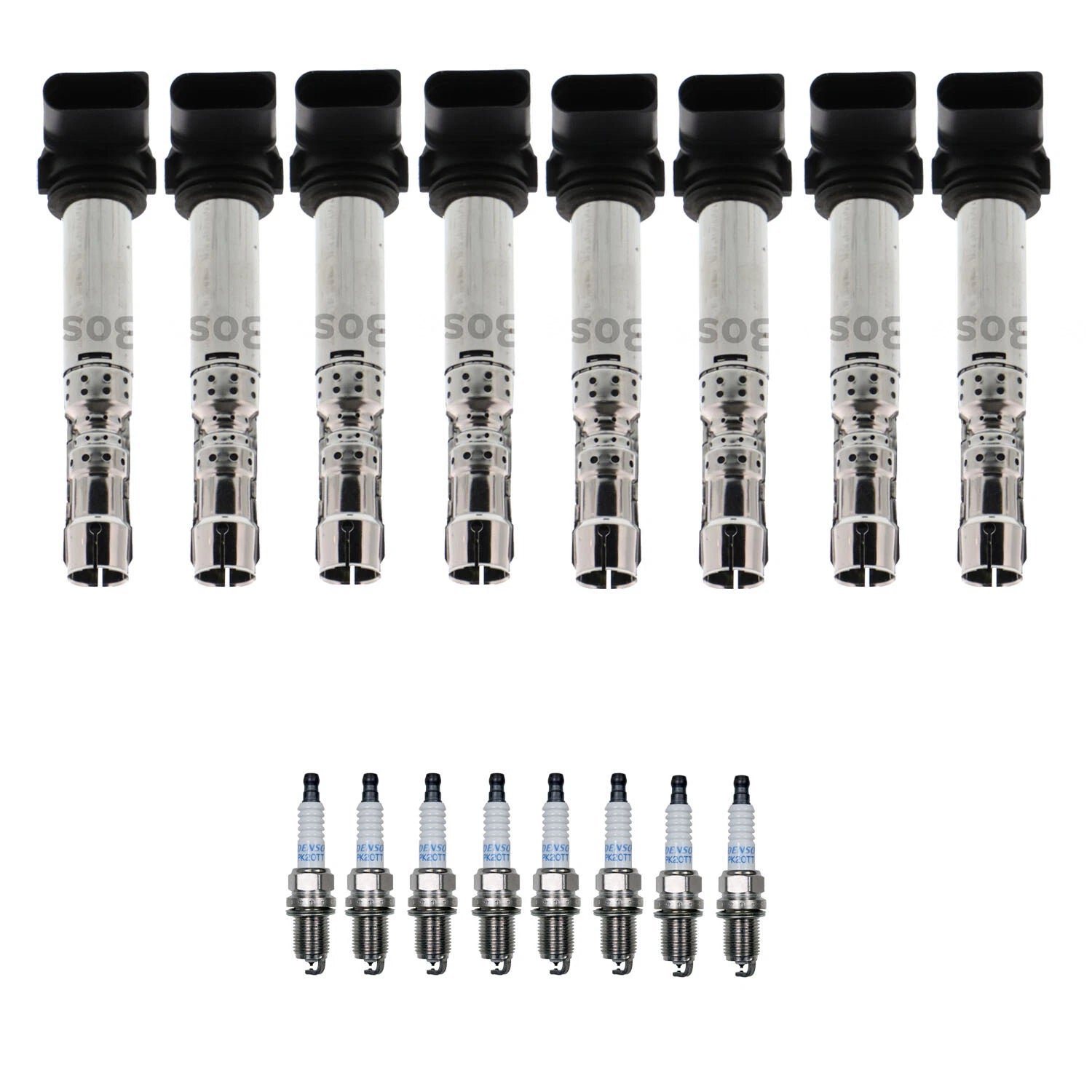 Set of 8 Ignition Coils & Spark Plugs for Volkswagen Passat (1998–2005)