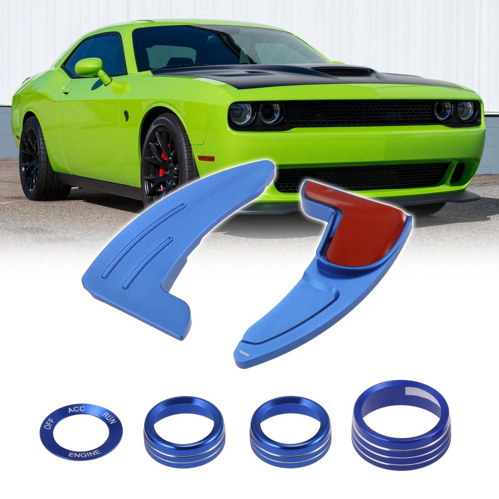 Set of 2 Steering Wheel Shift Paddle Extensions for Dodge Charger Challenger (2015–2023) - Blue