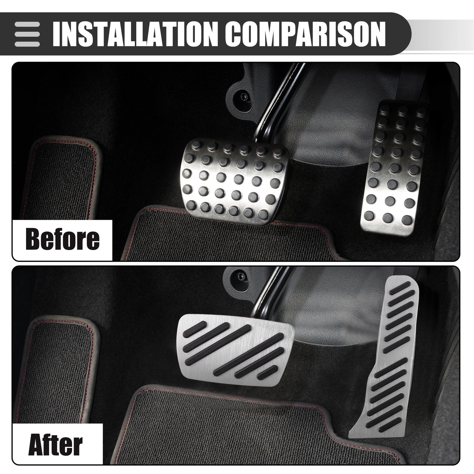 Set of 2 Brake Accelerator Pedal Covers for Chevrolet Camaro 