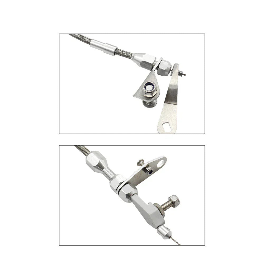 Stainless Steel Braided Kick Down Cable for Ford C6 Transmission (1966-1996)