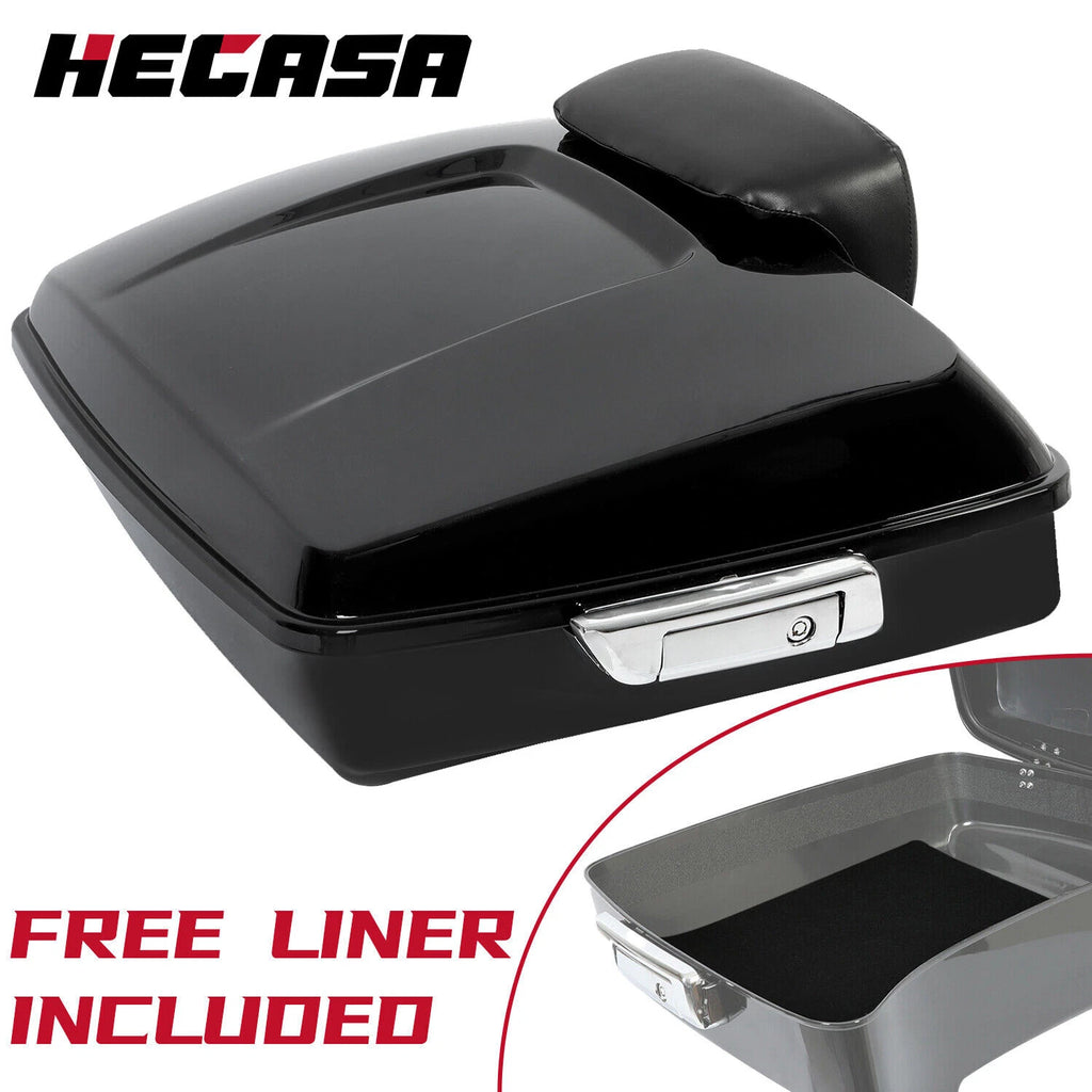 Black Chopped Pack Trunk Backrest for Harley Touring (2014–2026)