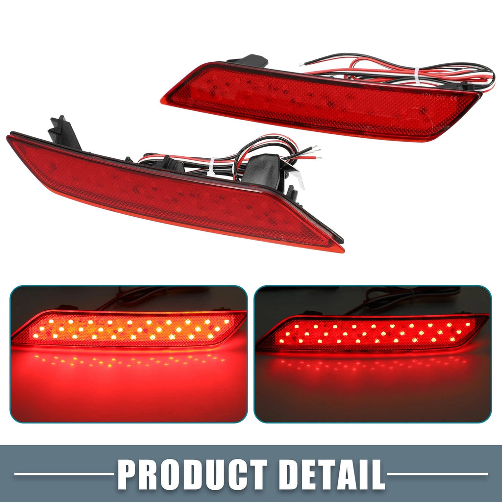 Rear Bumper LED Reflector Brake Tail Light Red Lens for Honda Civic Sedan (2013–2015)