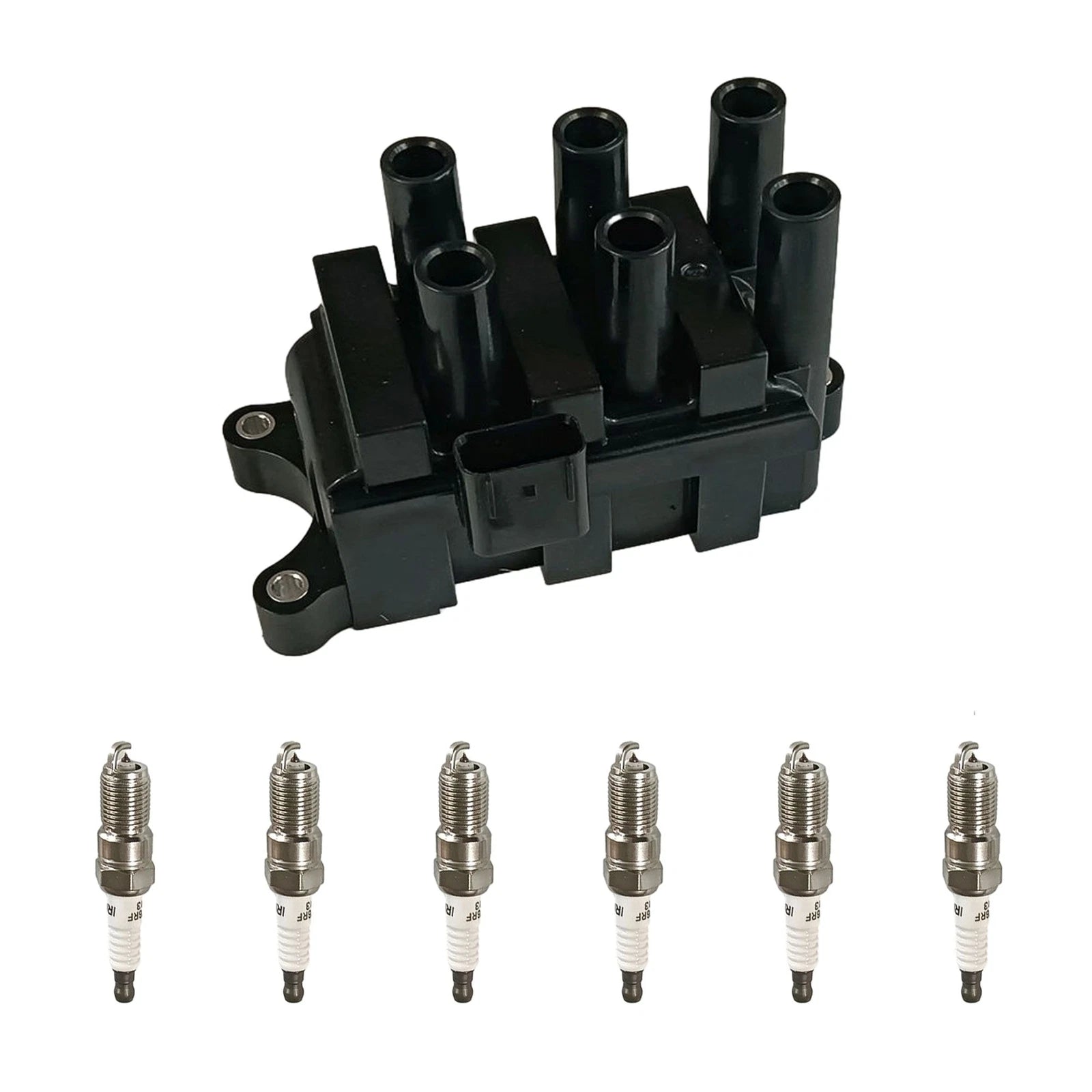 Ignition Coil & Spark Plug for Ford F150 E150 Taurus Mazda Mercury (FD498)